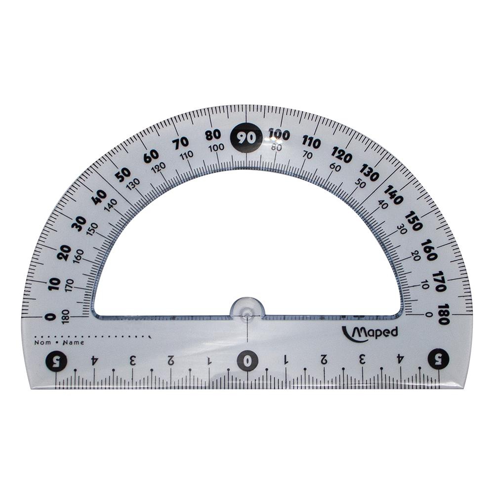 Maped / Protractor Ruler, Essential, Clear 10 15inch woodworkers edge rule angle protractor woodworking ruler for woodworking surveying and mapping angle measurement tool