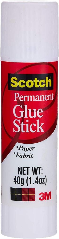 3M Permanent glue stick, Scotch, Paper, Fabric, Clear, 1.4 oz (40 g)