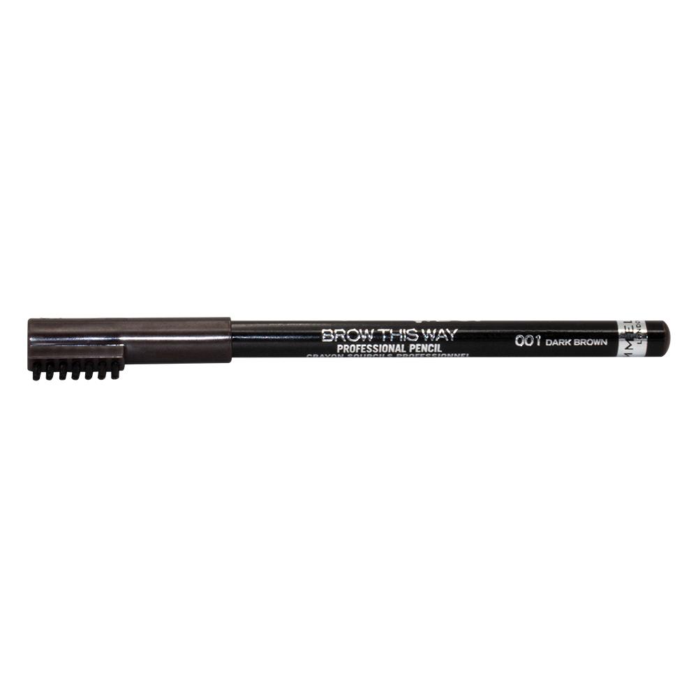 Rimmel London / Eyebrow pencil, Brow this way professional, 001 dark brown rimmel eyebrow pencil 002 hazel