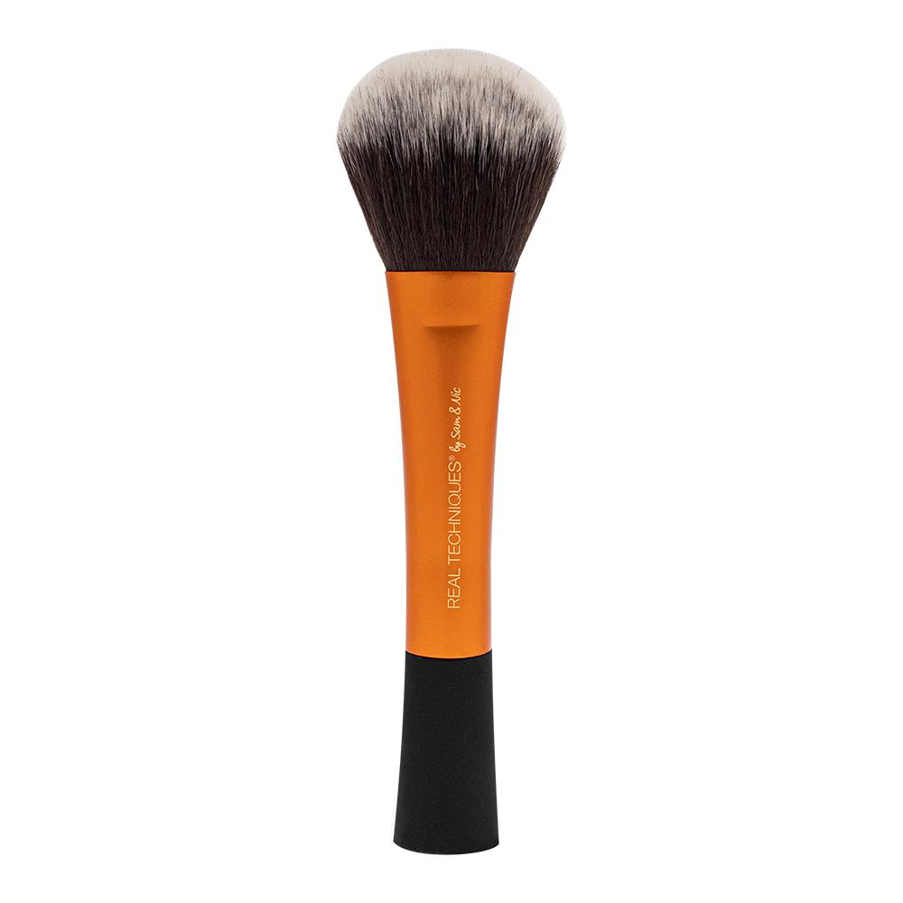 Real Techniques / Makeup brush, Powder, 201, Pink real techniques flawless base brush set with extended aluminum ferrules to build coverage