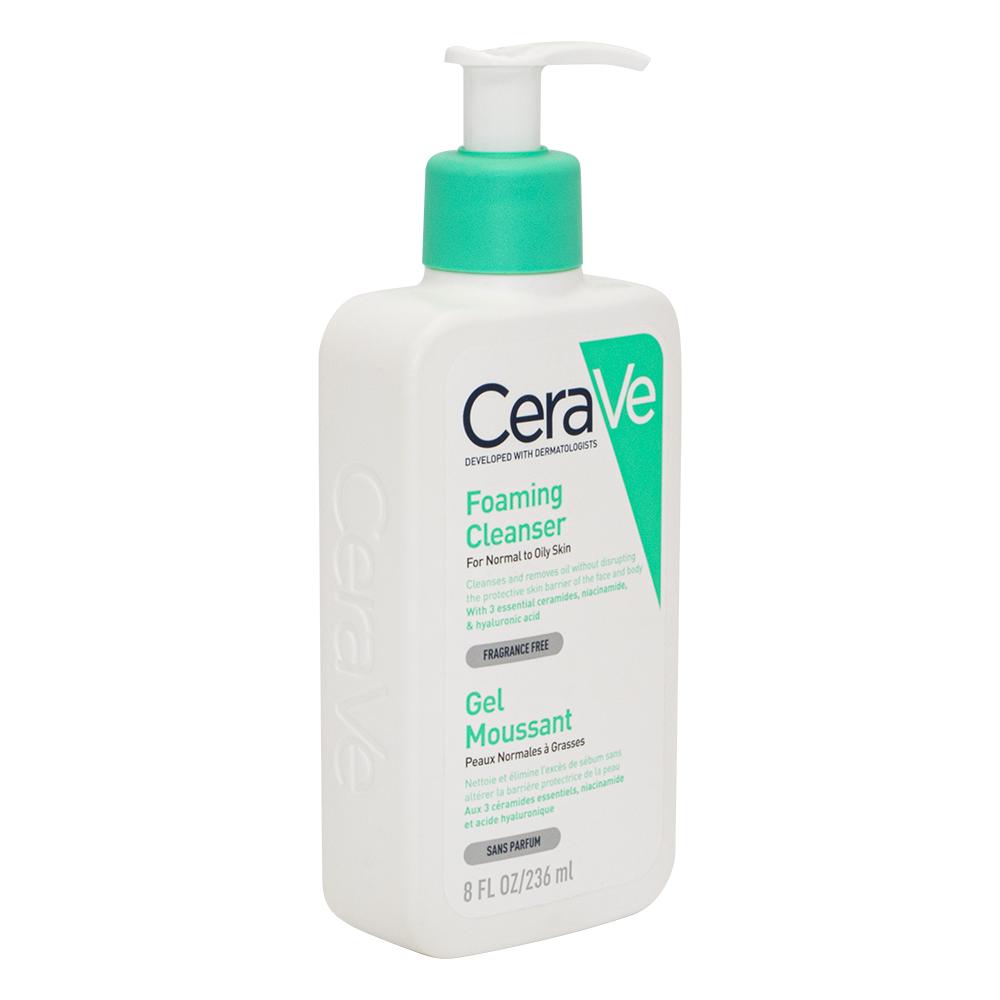 CeraVe / Foaming cleanser, For normal and oily skin, 236 ml cerave face wash renewing sa cleanser salicylic acid and ceramides 8 fl oz 237 ml