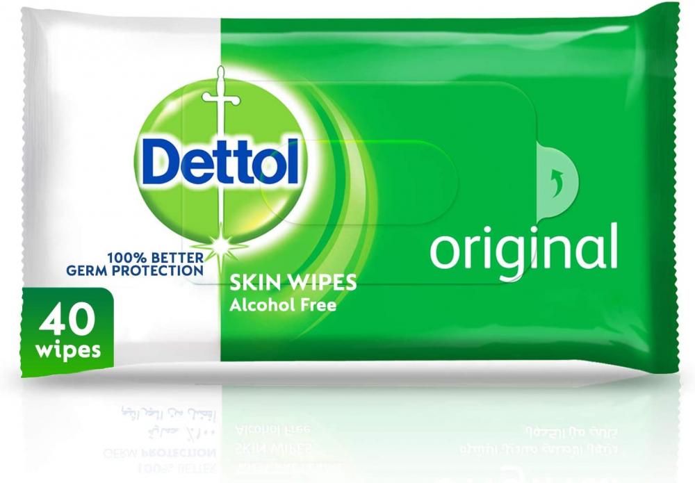 Dettol / Skin wipes, Wet, 40 pcs sea pearl travel wet wipes sanitizer chamomile and vitamin e 36 pcs