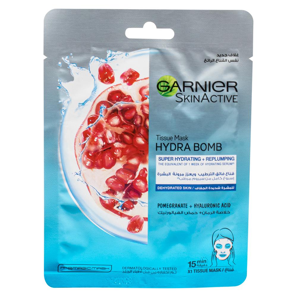 Garnier / Tissue face mask, Hydra bomb, Pomegranate, 1 pc peptide infused exfoliating pads for face 60pcs lifting and smoothing ideal for all skin types