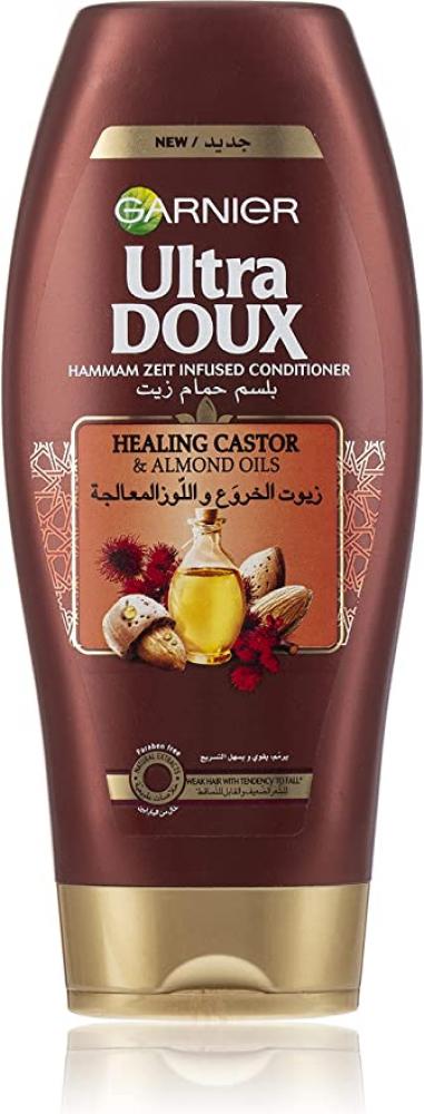 Garnier / Conditioner, Ultra Doux, Healing castor and almond oils, 400 ml nourishing conditioner for hair lengths and ends with carrot extract 250 ml