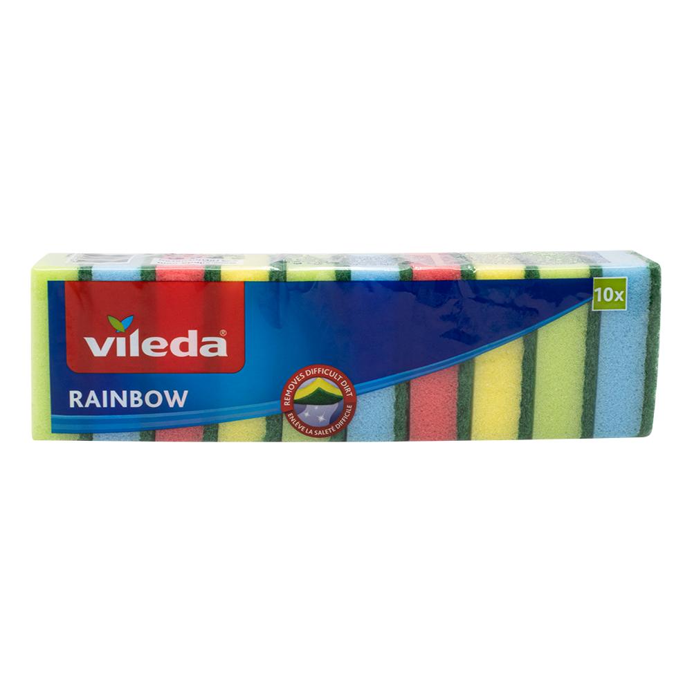 Vileda / Dish sponge, Rainbow, 10 pcs silicone dishwashing scrubber dish washing sponge rubber scrub gloves kitchen cleaning