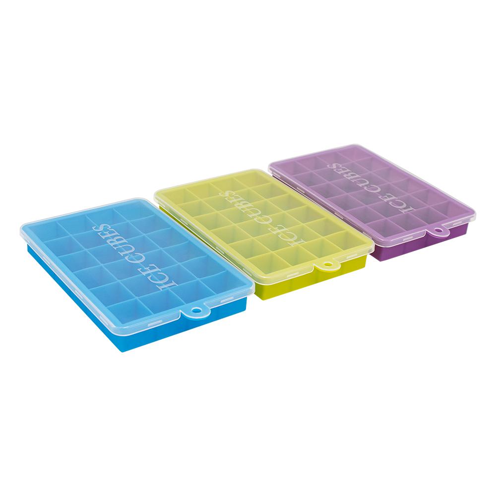 Masroo / Ice cube trays, x3, silicone silicone flexible ice cube molds
