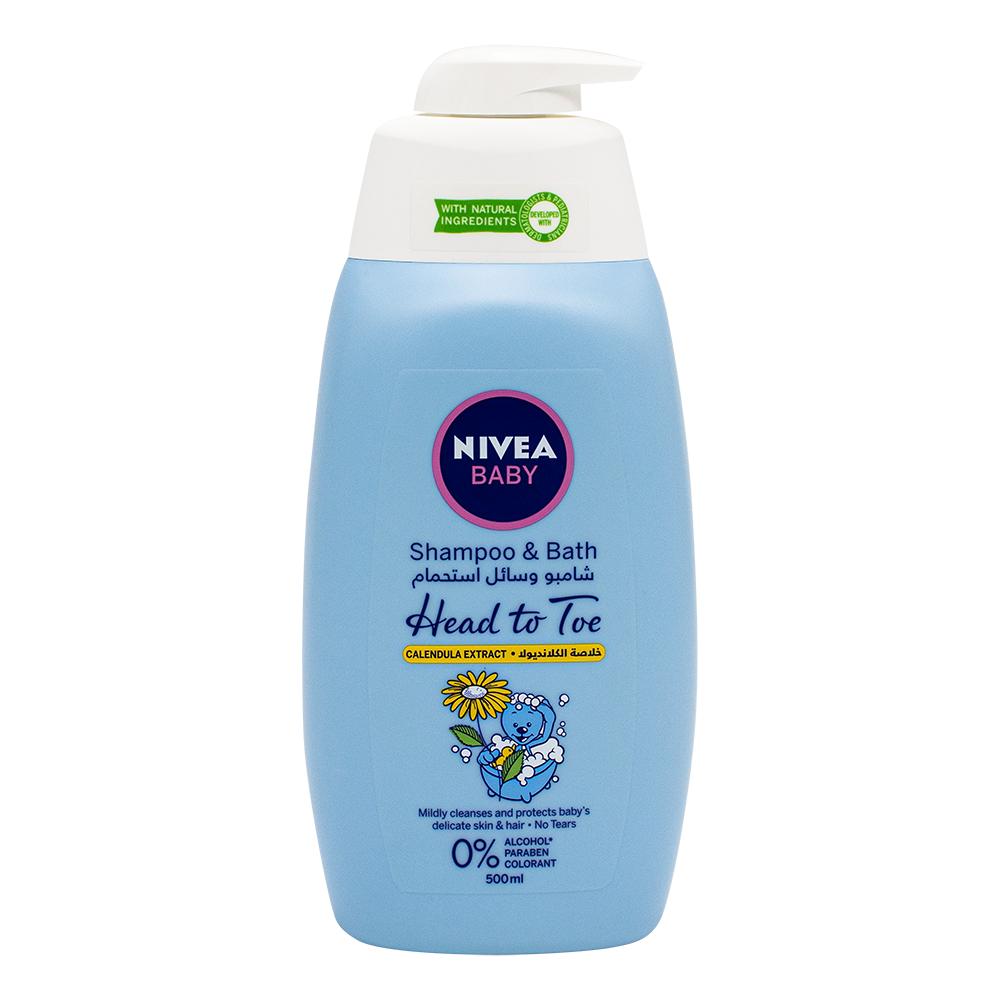 nivea baby bath shampoo pure and mild camomile extract 6 76 fl oz 200 ml NIVEA / Shampoo, Baby bath shampoo head to toe, 500 ml