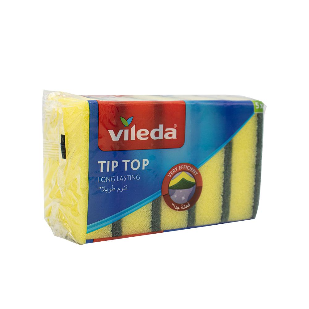 Vileda / Sponge, Tip top, Medium , x5 100pcs sponge eraser kitchen duster wipes home clean accessory microfiber dish cleaning melamine sponge nano wholesale 9 6 2cm
