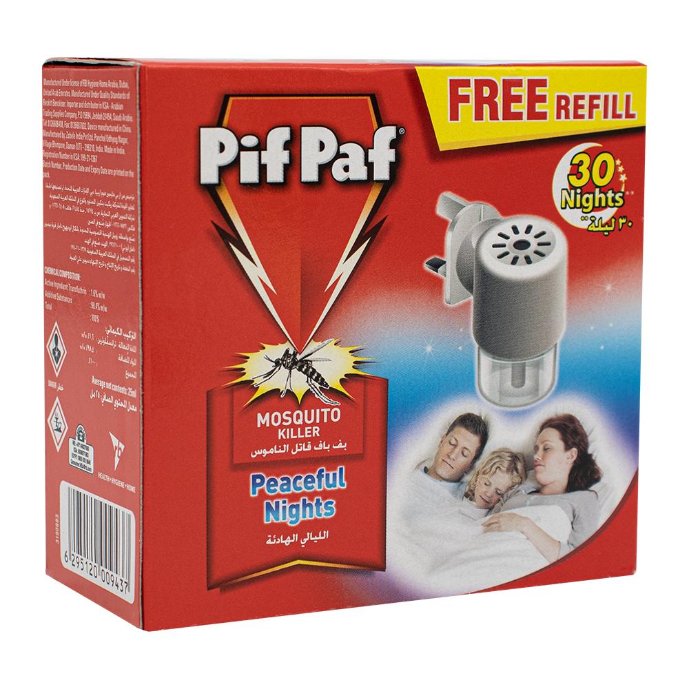 Pif Paf \/ Bug spray, Liquid mosquito killer, With 30 nights, 25 ml niceyard eu us plug electronic mosquito repellent indoor cockroach mosquito insect killer rodent contro ultrasonic pest repeller