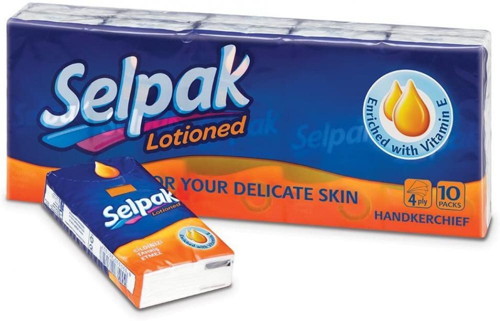Selpak / Paper tissues, Facial, Lotioned, 10x10, 4-ply fine facial tissues classic sterilized 5 packs 150 x 2 ply