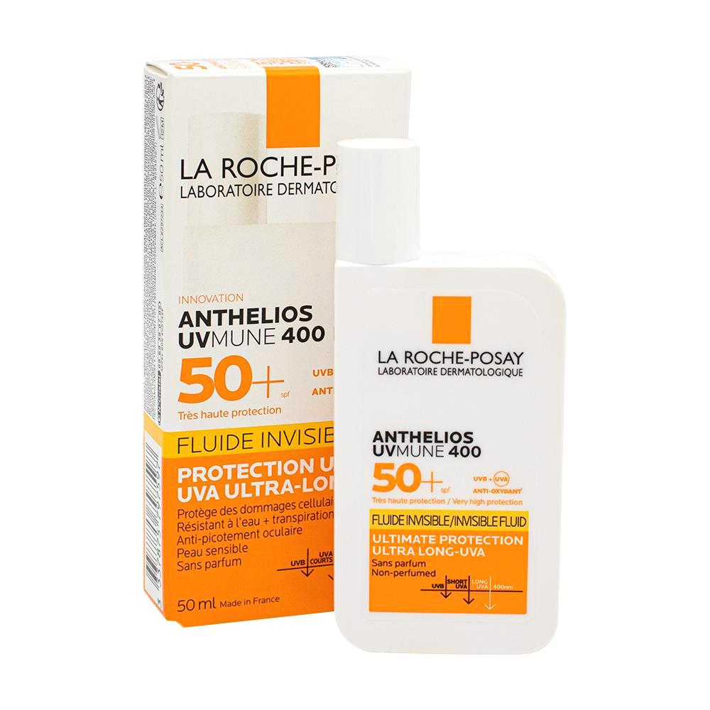 LA ROCHE-POSAY \/ Sunscreen invisible fluid, Anthelios UVMune 400, SPF50+, 50 ml acm duolys anti ageing sunscreen cream spf50 50ml