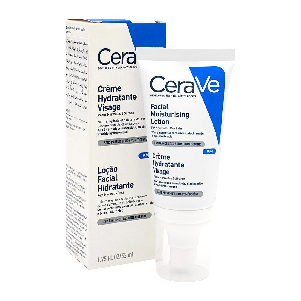 CeraVe / Facial creams and moisturizers, PM Facial moisturising lotion, 52 ml body lotion cerave daily moisturizing for normal to dry skin hyaluronic acid and ceramides fragrance free 19 fl oz 562 ml