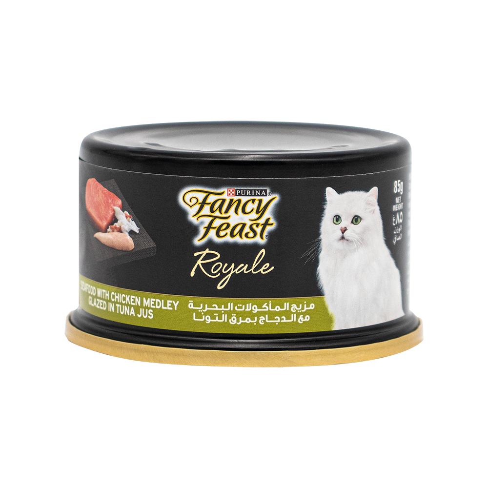 purina fancy feast wet cat food kitten tender ocean whitefish feast 3 oz 85 g PURINA / Cat food, Wet, Fancy Feast Royale, Seafood and chicken, 3 oz (85 g)