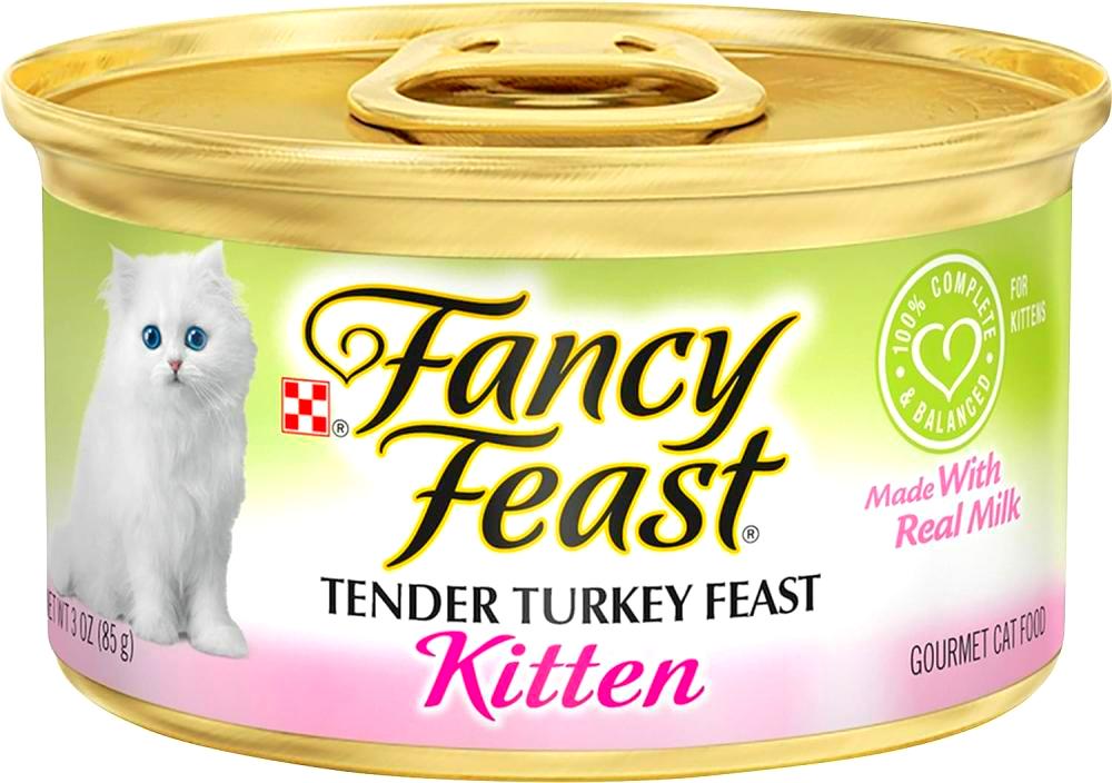 PURINA / Cat food, Fancy Feast, For kitten, Turkey, 3 oz (85 g) collapsible cat tunnel kitten play tube straight shape 2 holes funny kitten animals play tube with ball cat toys interactive toy