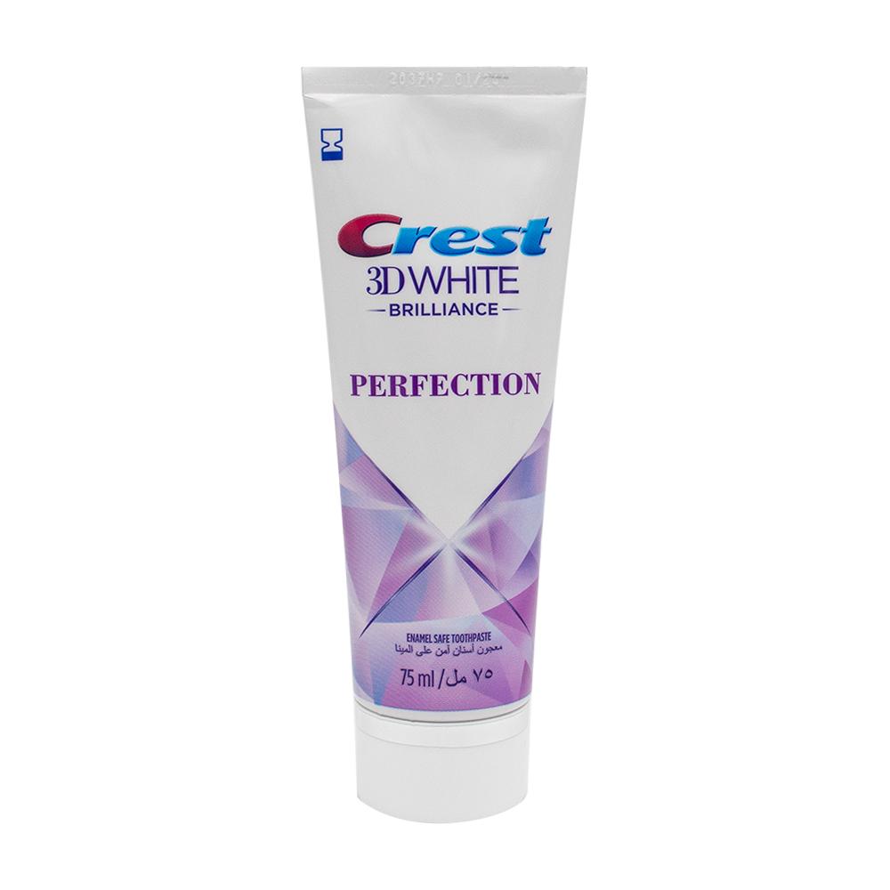 Crest / Toothpaste, 3D white brilliance perfection toothpaste, 75 ml teeth whitening mousse toothpaste dental bleaching deep cleaning removes stains dentistry tool fresh breath oral hygiene product