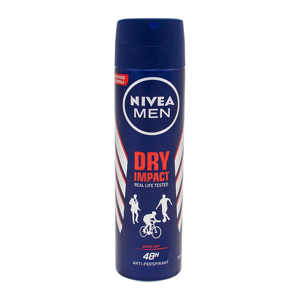 nivea antiperspirant for men spray 48h protection dry impact 6 76 fl oz 200 ml NIVEA MEN / Antiperspirant, Dry impact, spray, 150 ml