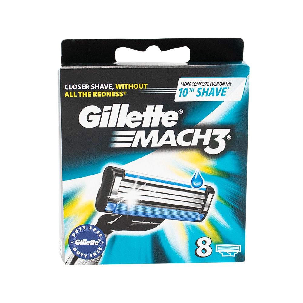 Gillette / Razor refill cartridges, Mach3 , 8 pcs, blue/silver gillette mach3 razor blade refills 8pcs