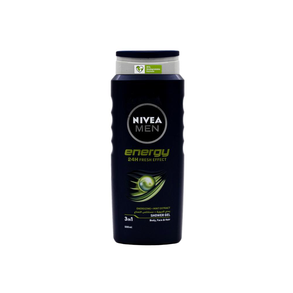 Nivea Men / Shower gel, Energy 24 hour, Fresh effect, 500 ml sport ready shower gel 150ml
