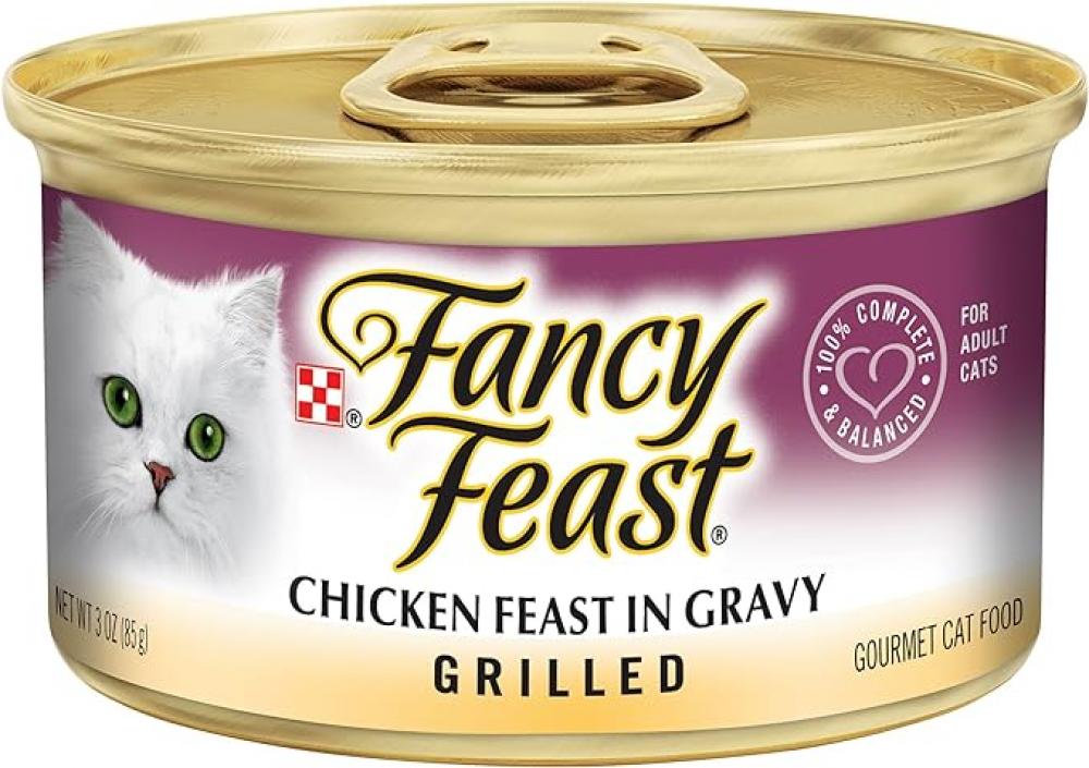 Fancy Feast / Cat food, Grilled chicken, 3 oz (85 g) wet cat food purina fancy feast savory salmon classic pate can 3 oz 85 g
