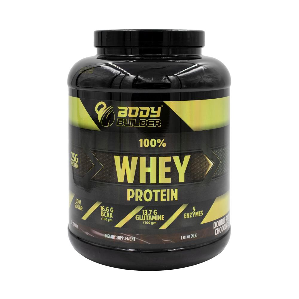 Body Builder / 100% Whey protein, Double rich chocolate, 4 lbs (1.81 kg) gaspari nutrition myofusion advanced protein milk chocolate 4 lbs 1 81 kg