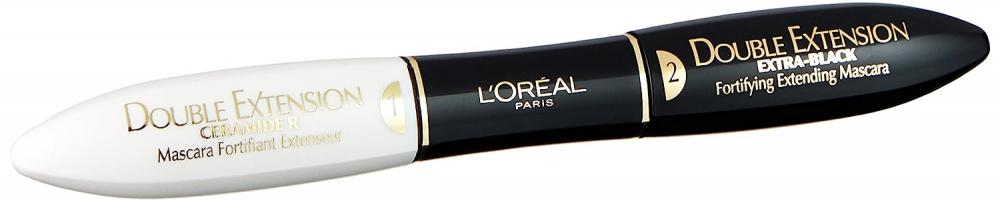 L'Oreal Paris / Mascara, Double extension, Ceramide R, Extra black, 2 x 0.2 oz / 6 ml цена и фото