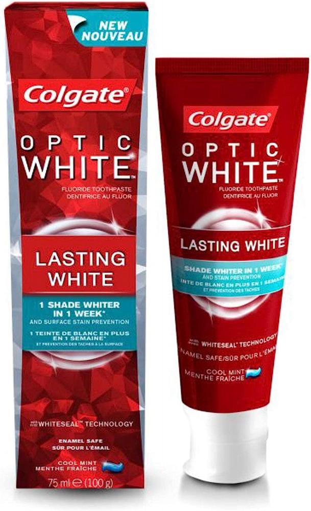 Colgate / Toothpaste, Optic white, Lasting, 75 ml viaty toothpaste stain smoke coffee tea removal reduce tooth gums fight toothpaste toothpaste whitening bleeding fresh dirt x1e5