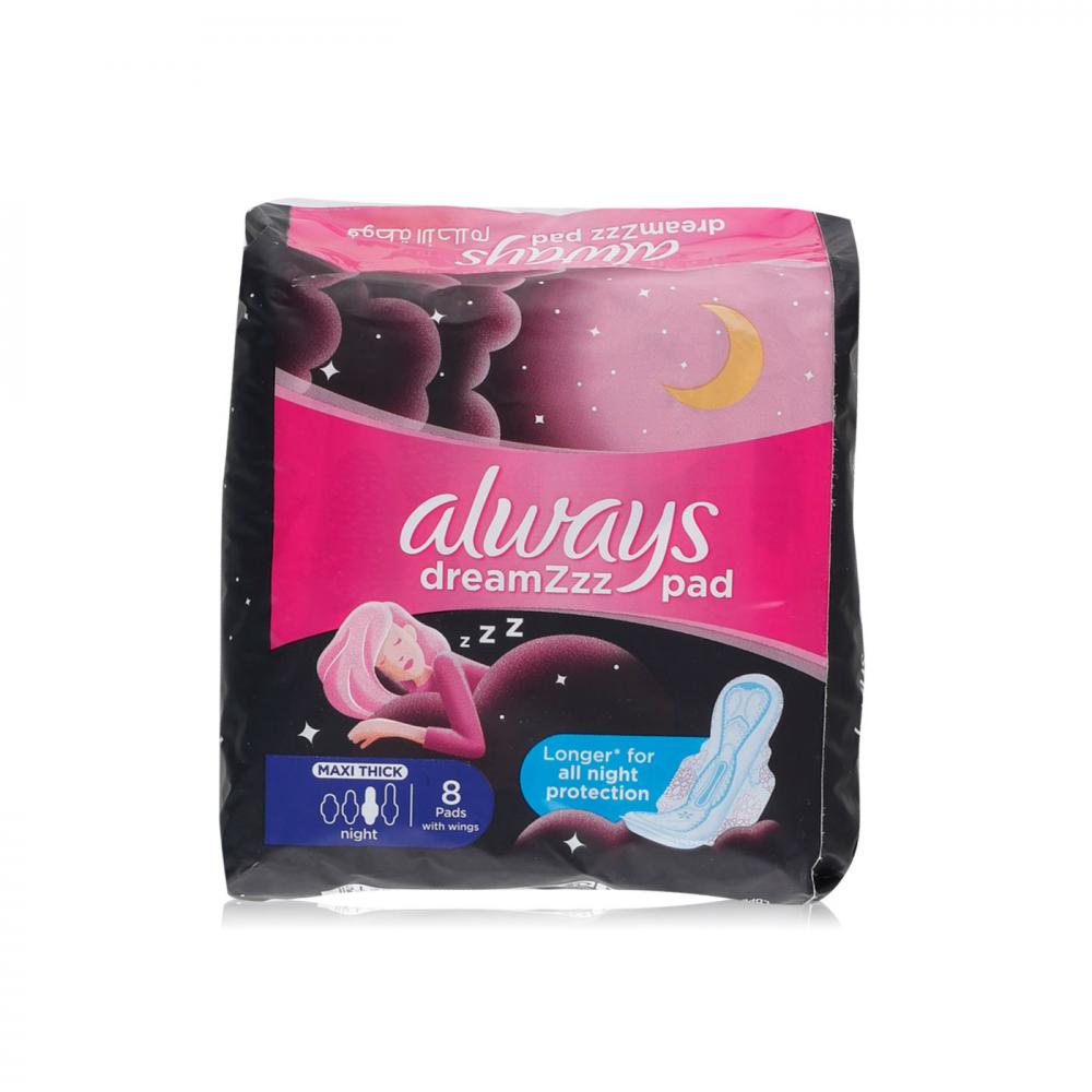 Always / Sanitary pads, Dreamzzz 2-in-1, Maxi thick, Extra long-night, 8 pads thick soles women