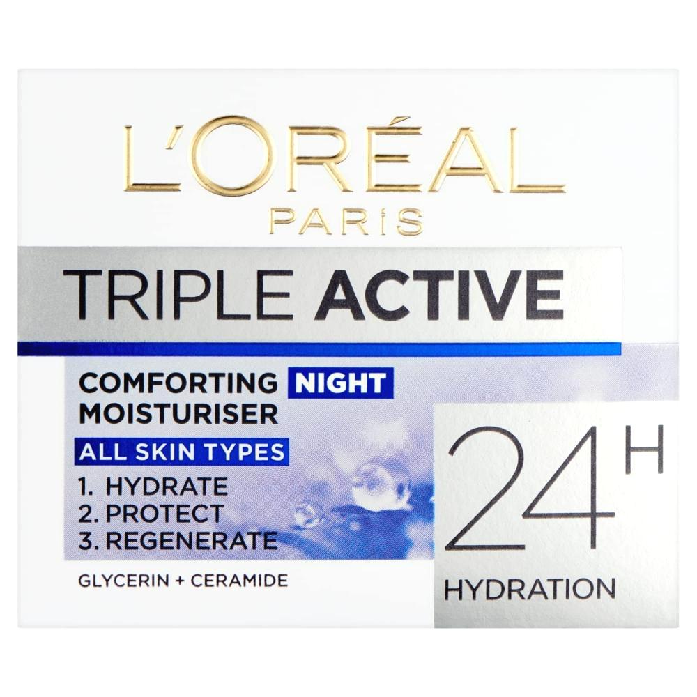 L'Oreal Paris \/ Night cream, Triple active, 1.7 fl oz (50 ml) l oreal paris moisturizing night cream 50 ml