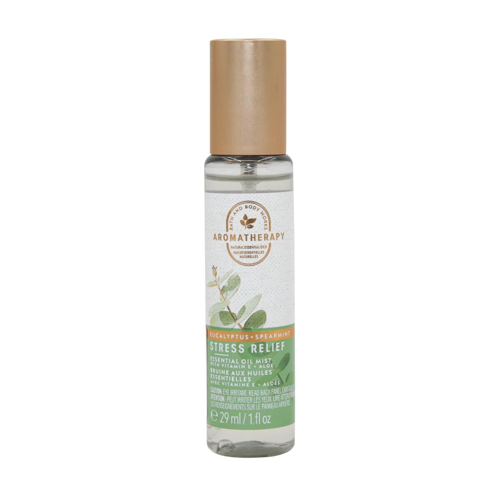 Bath and Body Works, Essential oil mist, Stress relief, Eucalyptus and spearmint, Vitamin E + aloe, Travel size, 1 fl. oz (29 ml) hiqili 10ml best patchouli essential oils 100% pure natural plant aromatherapy diffuser oil lavender eucalyptus rose peppermint