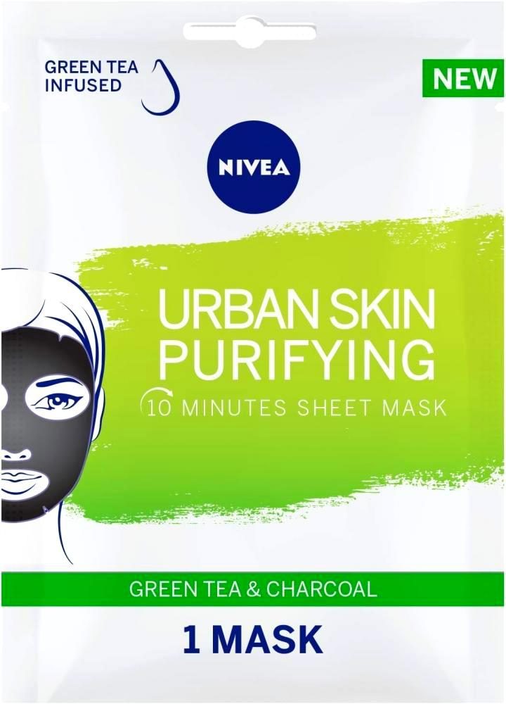 NIVEA / Mask, Urban skin, Puryfying, With green tea and charcoal, 1 pc green tea face mask stick deep cleansing oil control anti acne moisturizing purifying clay whitening beauty products skin care