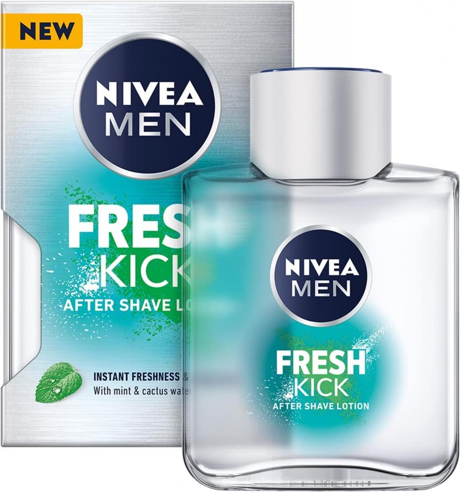 NIVEA MEN / After shave lotion, Fresh kick, Mint and cactus water, 3.38 fl.oz (100 ml)