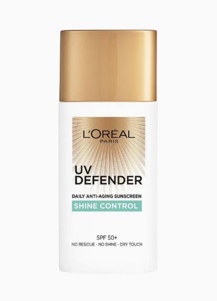 LOreal Paris, Sunscreen, UV Defender, Shine control, Daily anti-ageing, SPF 50+, 1.69 fl. oz. (50 ml) skinlab spf 100 sunscreen combo pack 100 ml and 50ml