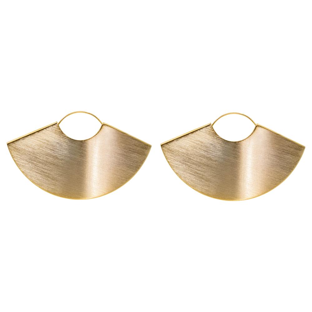 ACCENT Fan earrings in gold accent half ring earrings with perforation in gold