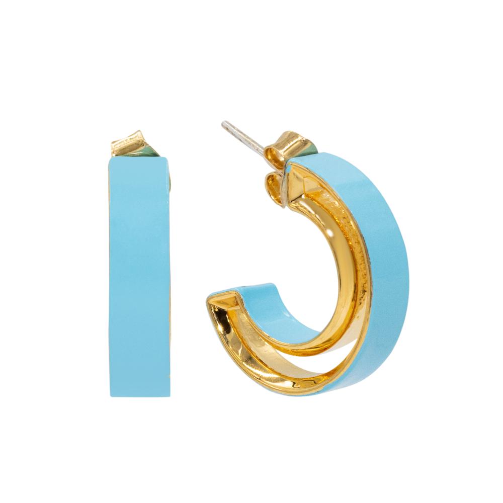 ACCENT Enamelled ring earrings accent double ring earrings with enamelled finish