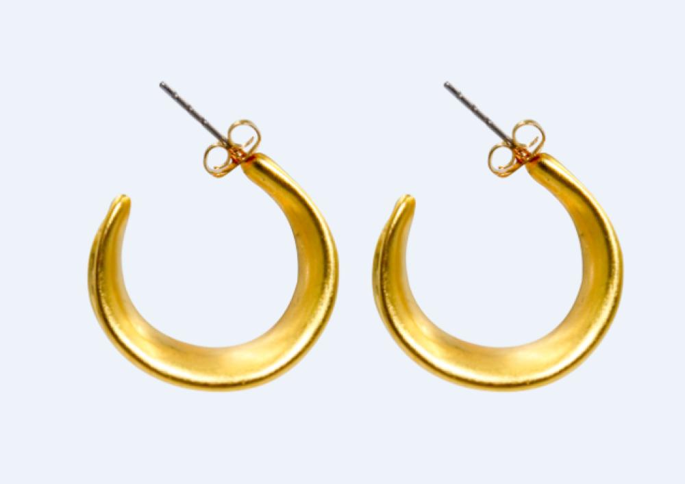ACCENT Textured petal earrings in gold accent earrings bullion earrings in silver