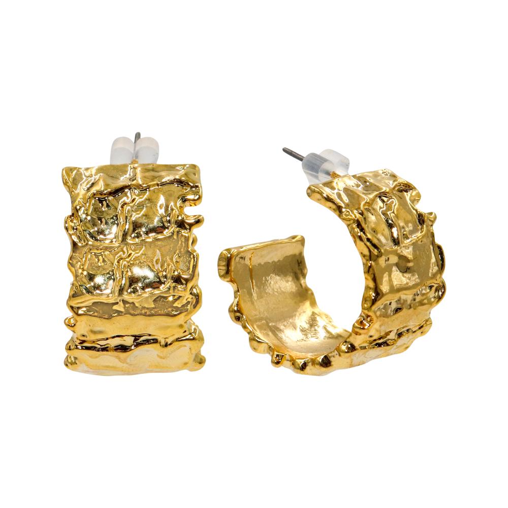 ACCENT Earrings wide rings in gold цена и фото