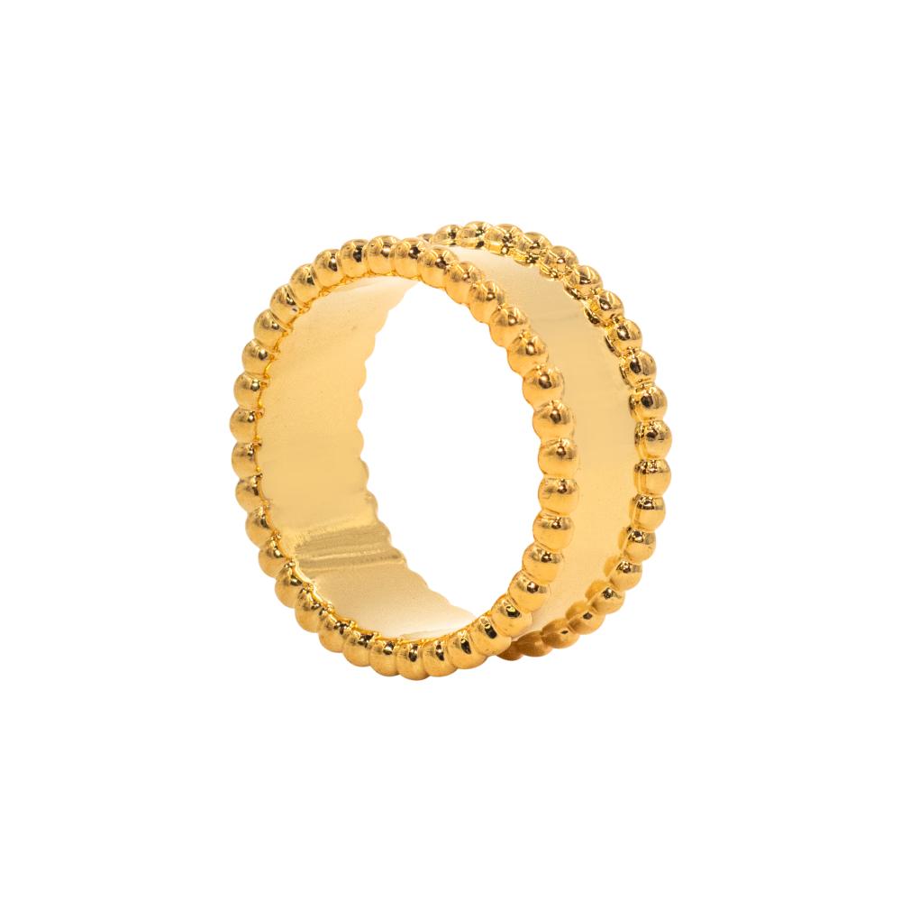 ACCENT Ring with edging in gold accent ring in gold with pressed metal