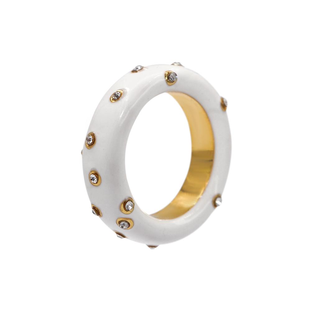 ACCENT Ring with enamel coating and crystals