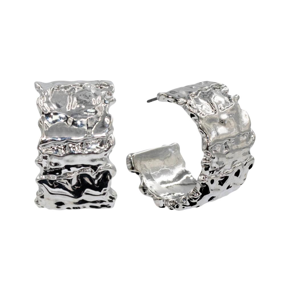 ACCENT Earrings wide rings in silver