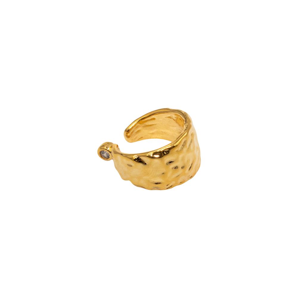 ACCENT Cuff earring with pressed finish in gold earring pussa