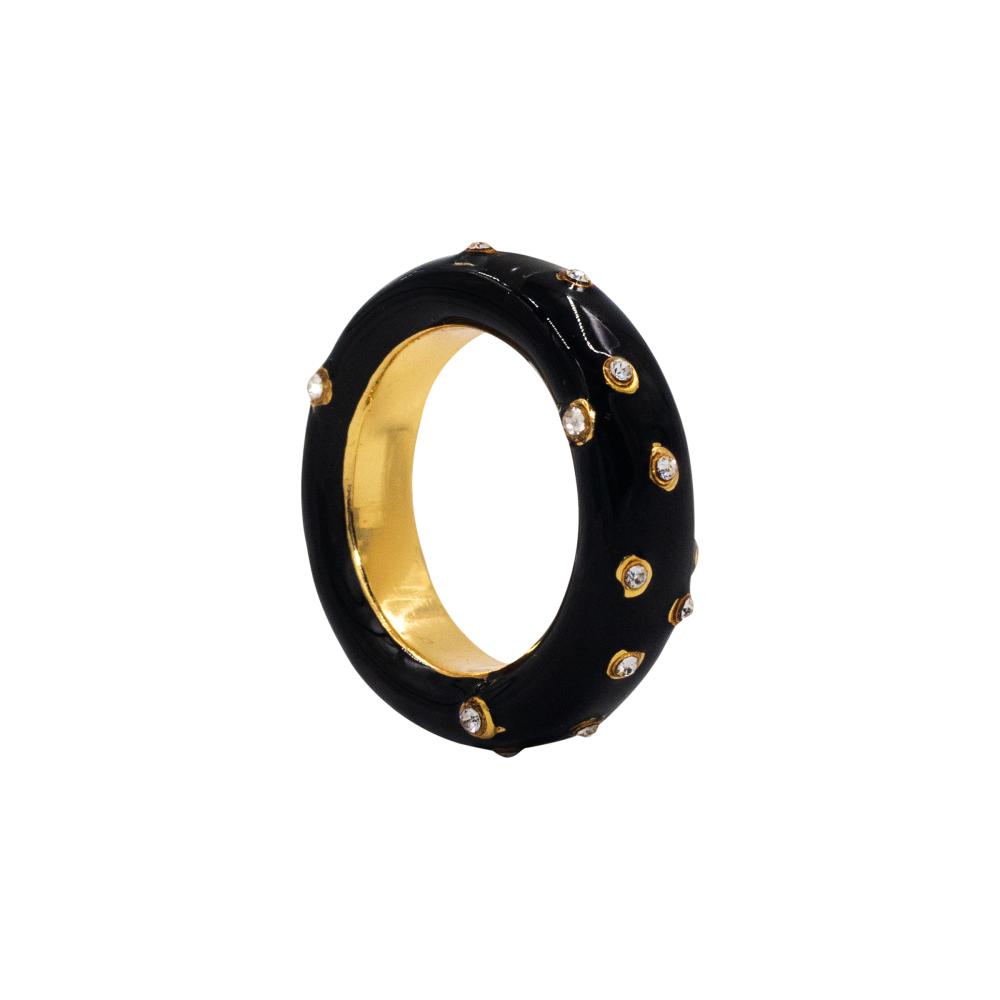 ACCENT Enamelled ring with crystals accent ring with enamelled enamel coating and voluminous crystal