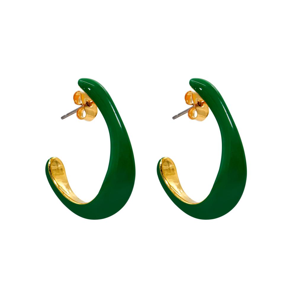 ACCENT Congo earrings with enamel coating accent enamel earrings stripes in green colour