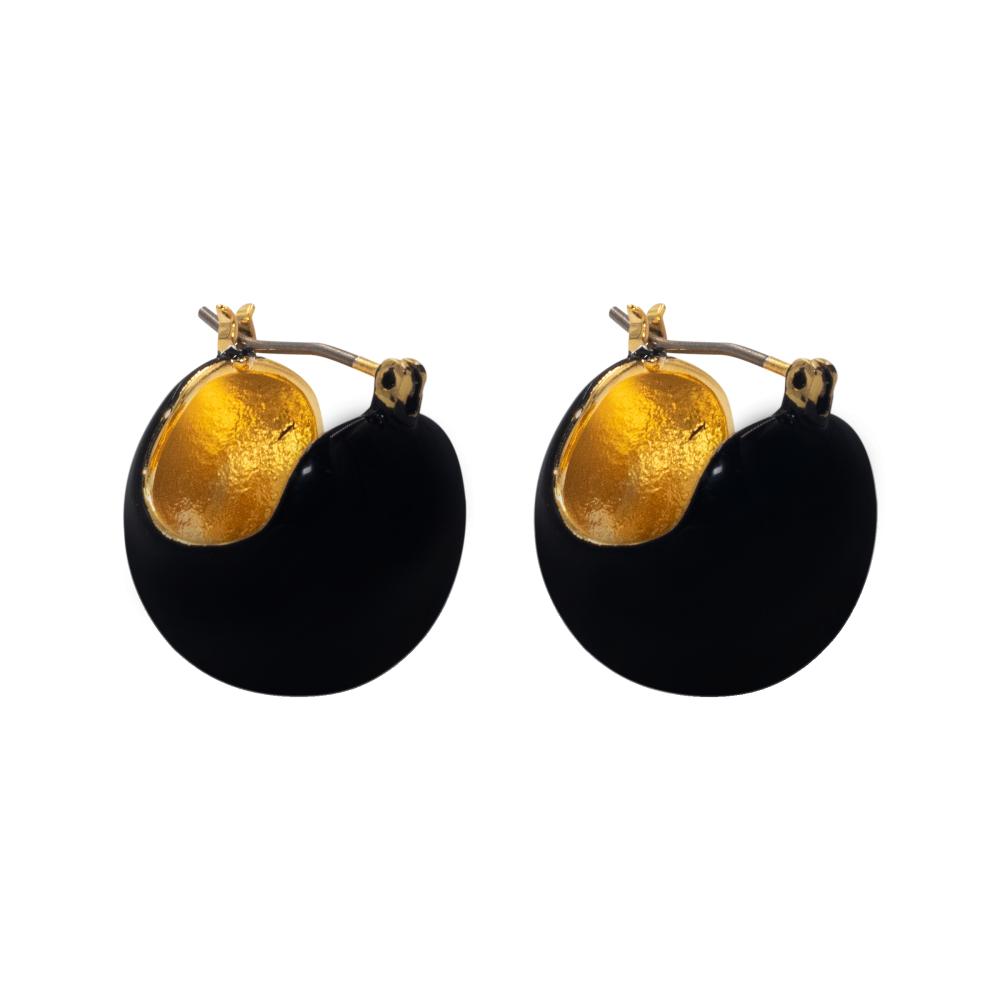 ACCENT Drop earrings with enamel coating accent drop earrings with voluminous pendant in gold