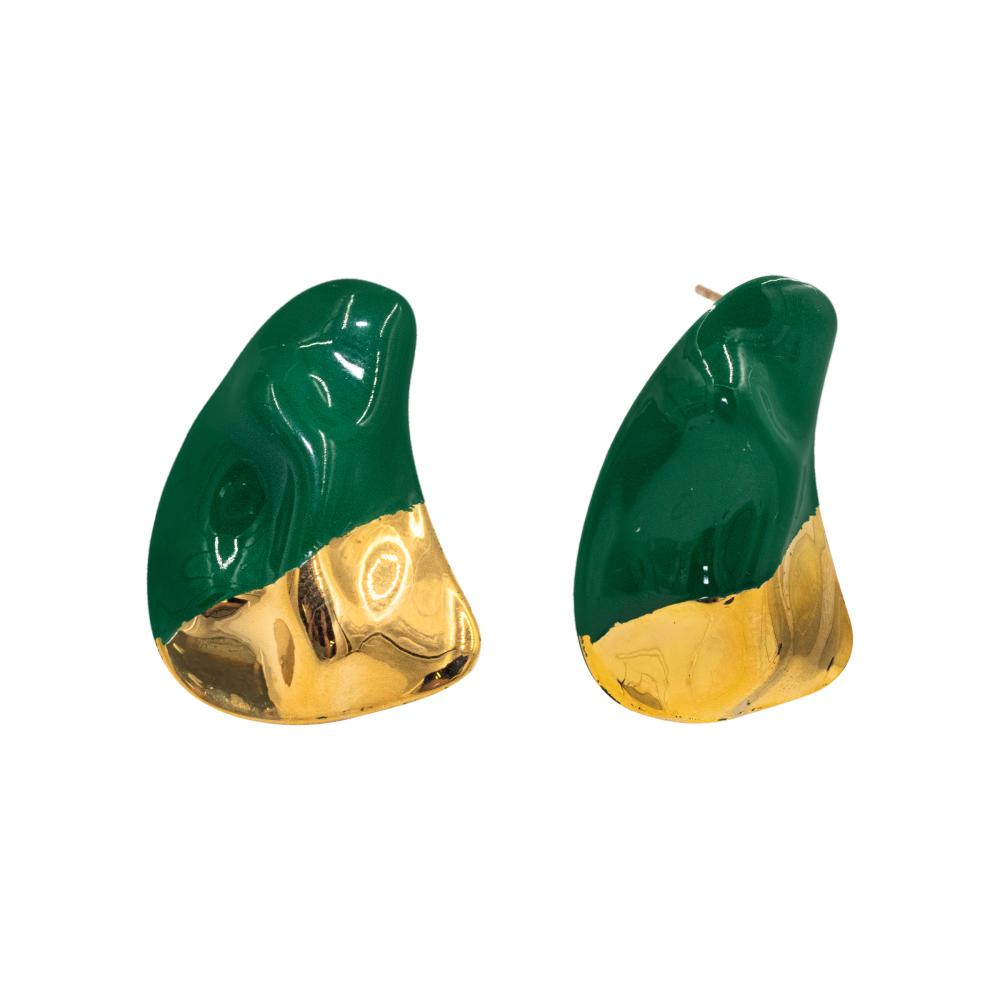 ACCENT Geometric earrings with enamel coating accent clover earrings with enamel coating