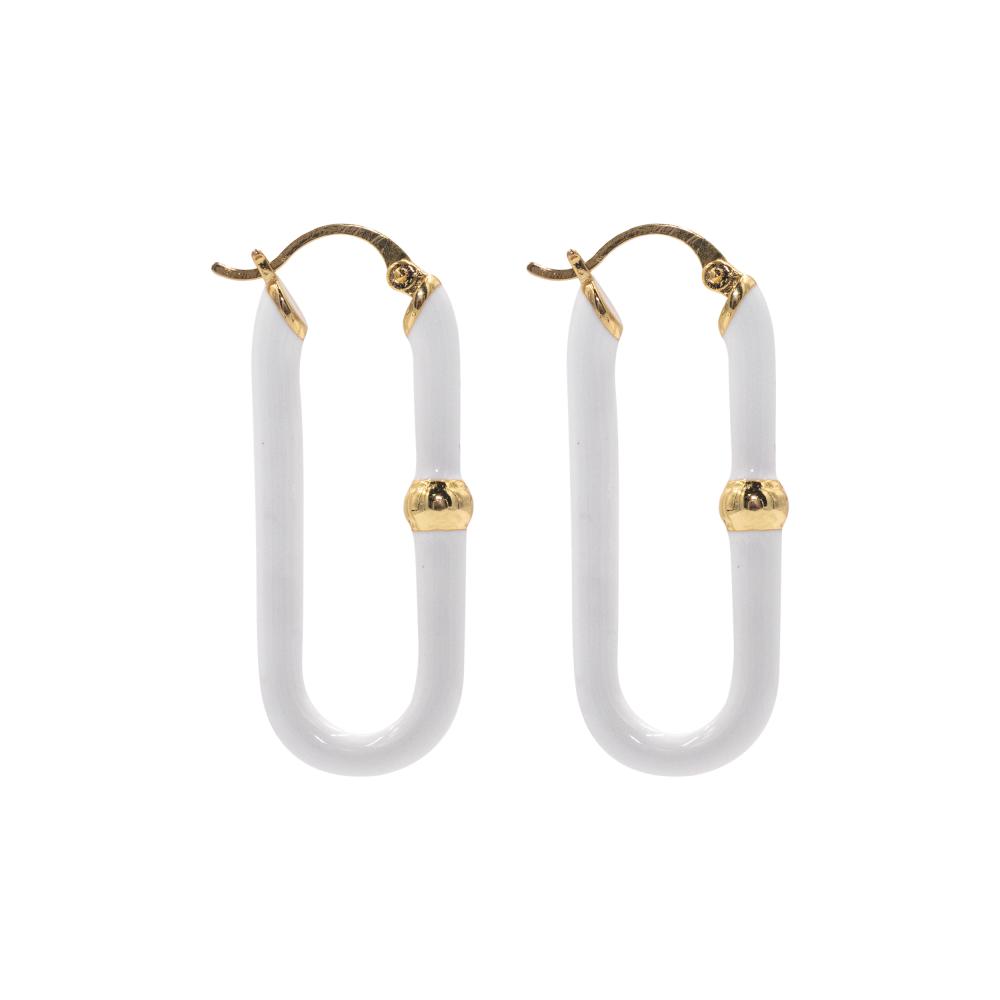 ACCENT Bottega Veneta style enamelled earrings accent pearl earrings in gold with enamelled enamel coating