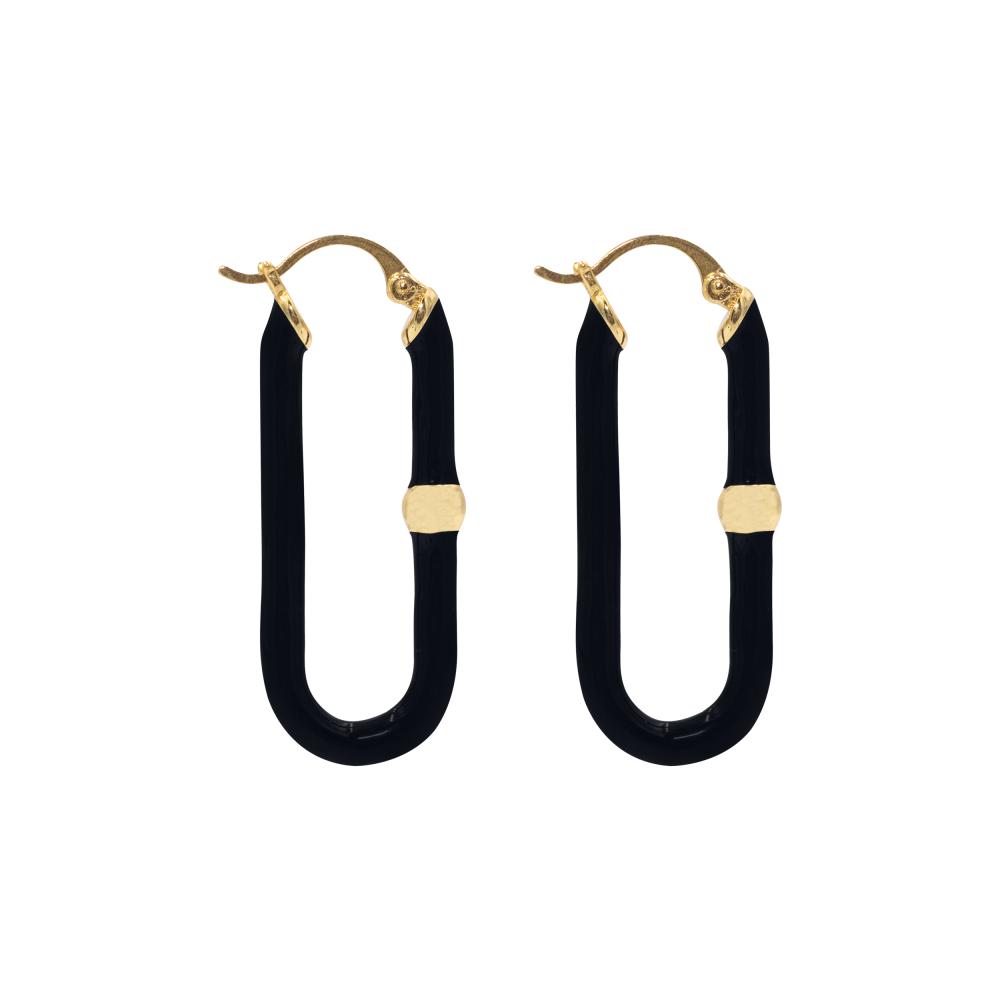 ACCENT Bottega Veneta style enamelled earrings accent double ring earrings with enamelled finish