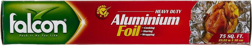 Falcon, Aluminium foil, Heavy duty, 23.22 m x 30 cm, 75 sq. ft. mixed black smell proof mylar bags 3 5 g resealable stand up ziplock foil heat seal candy pouch pancakes for food storage