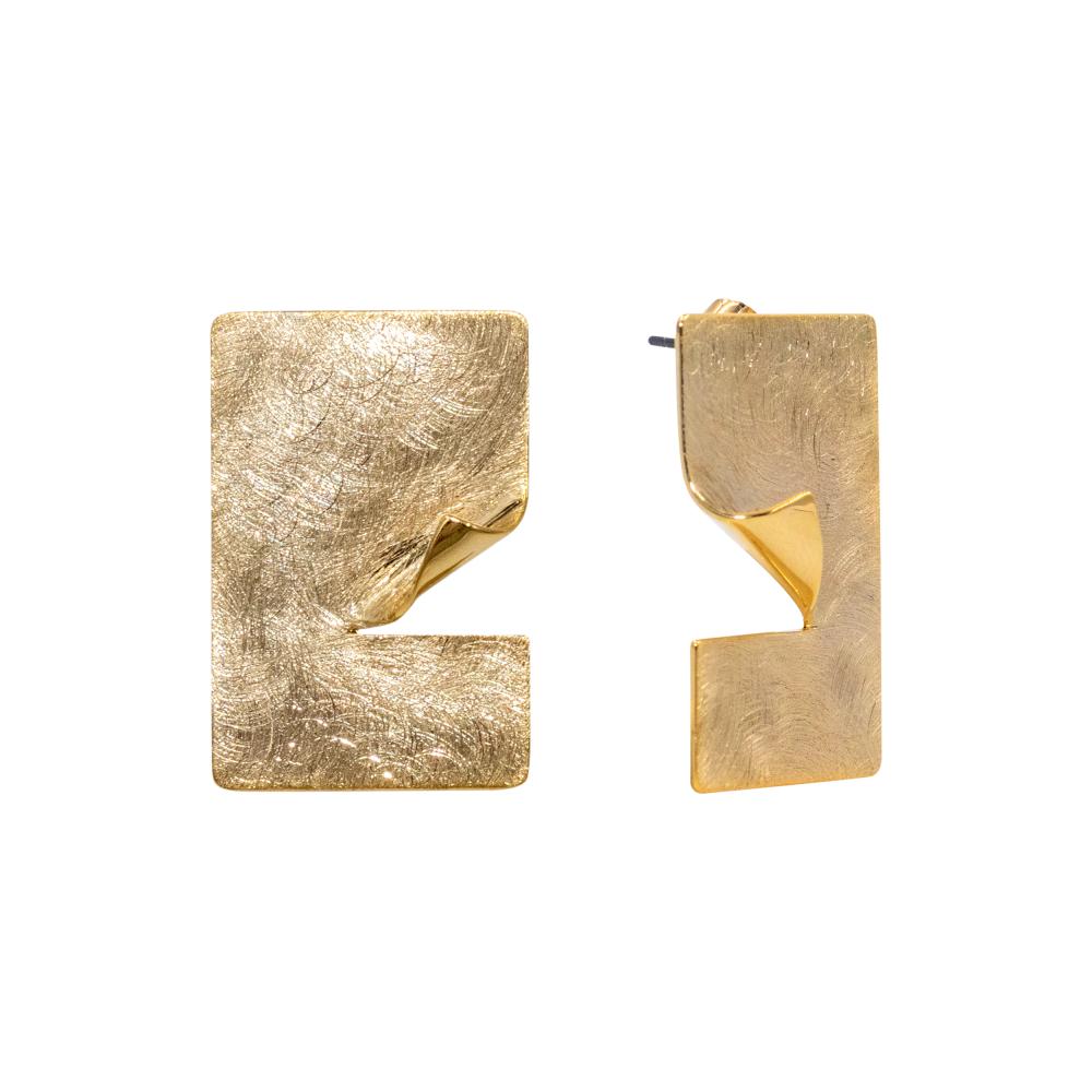 ACCENT Earrings bullion earrings in gold accent double ring earrings with enamelled finish