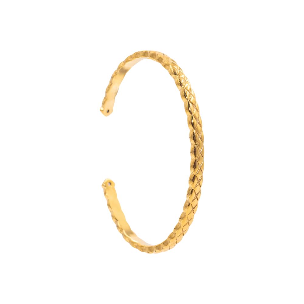 ACCENT Bracelet with braiding in gold accent bracelet with geometric curve in gold