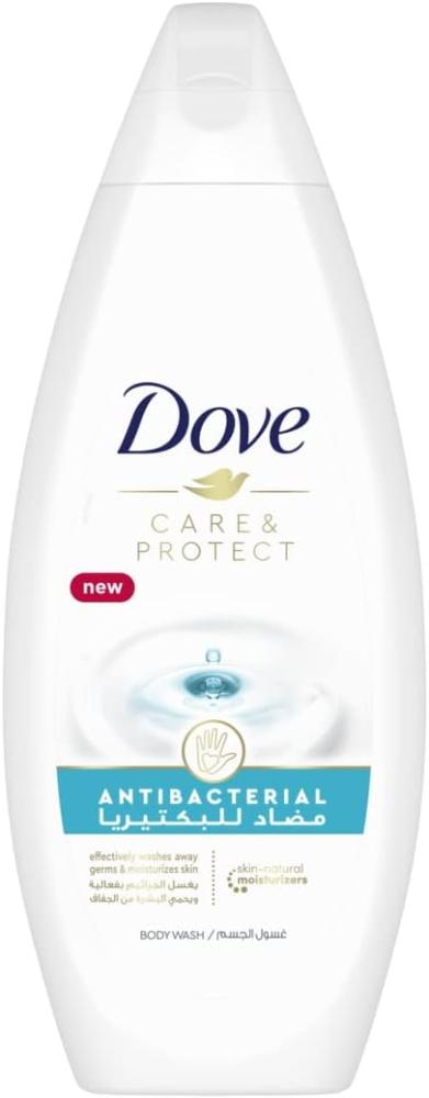 цена Dove, Body wash, Care and protect, Antibacterial, For all skin types, Moisturising formula to protect from dryness and germs, 8.5 fl. oz. (250 ml)